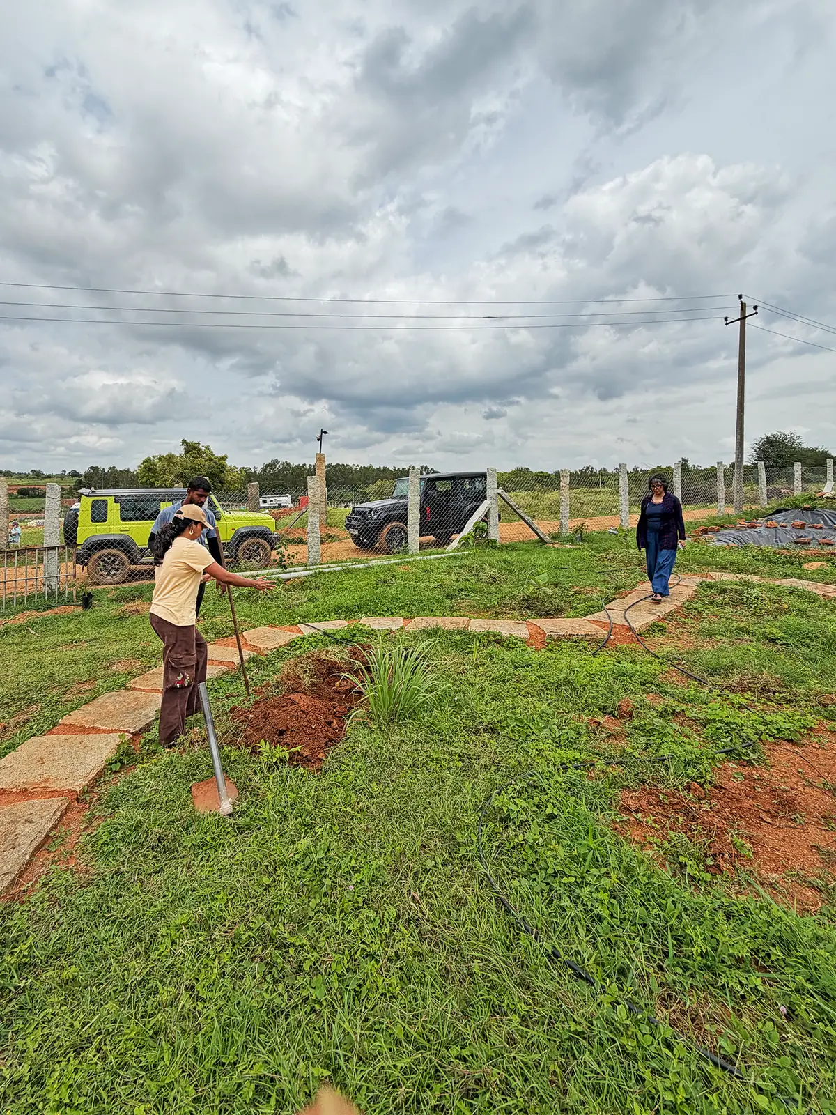 Planting along the stone pathway at ‘No Pin Code Valley’